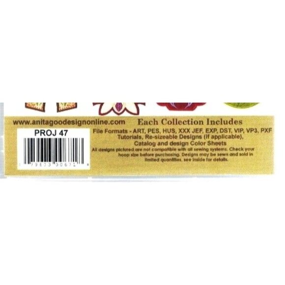 Anita Goodesign Hoop Pockets Embroidery Pattern Pack 20 Unique 5"x7" Designs - Picture 2 of 9